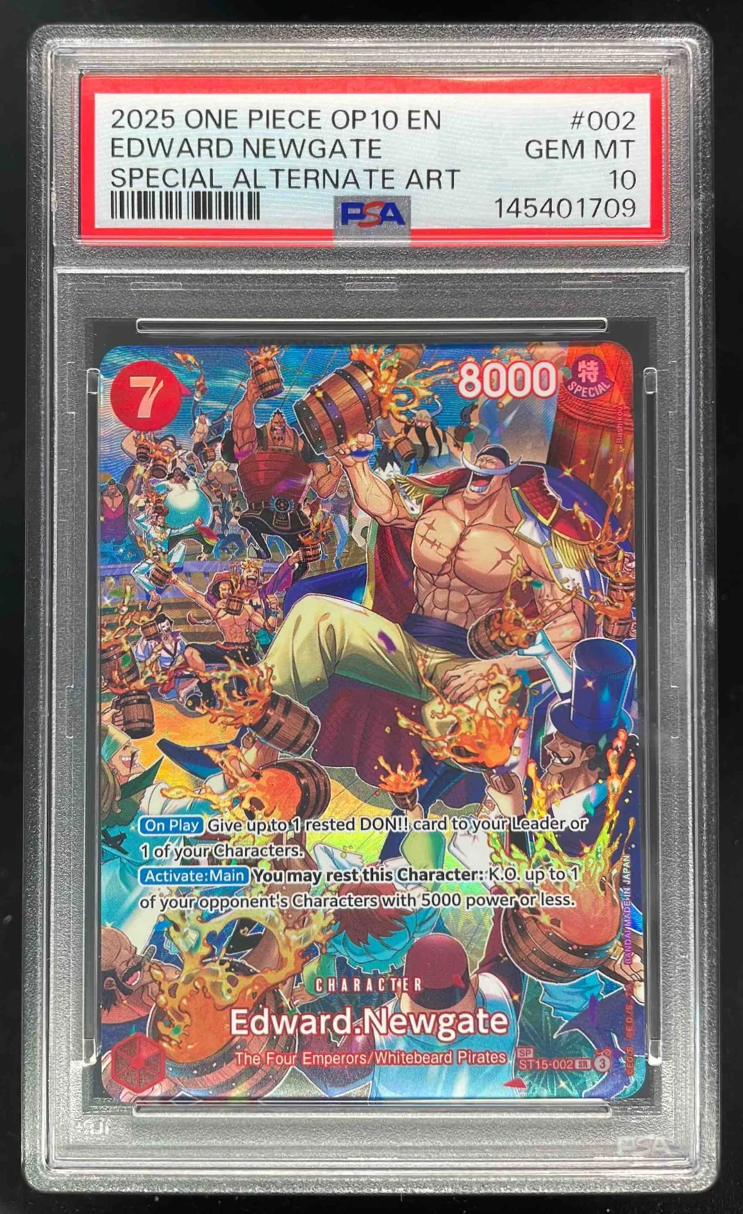 2025 One Piece OP10 EN #002 Edward Newgate Special Alternate Art PSA 10