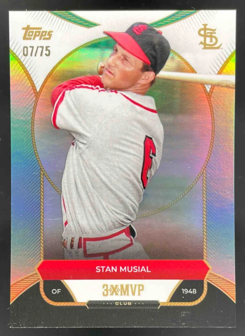 2025 Topps Welcome to the Club: 3-X MVP Aqua Foil #30 Stan Musial 1948/75