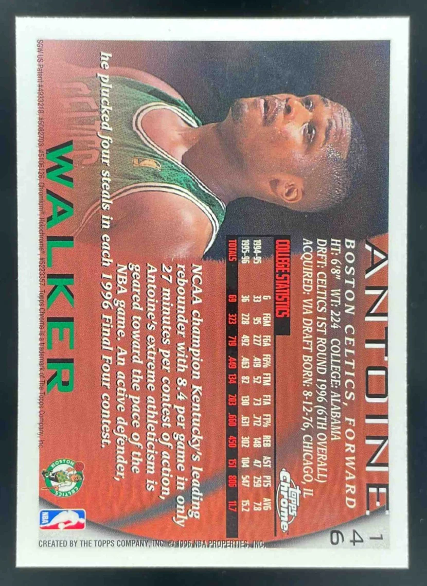 1996-97 Topps Chrome #146 Antoine Walker RC - Image 2