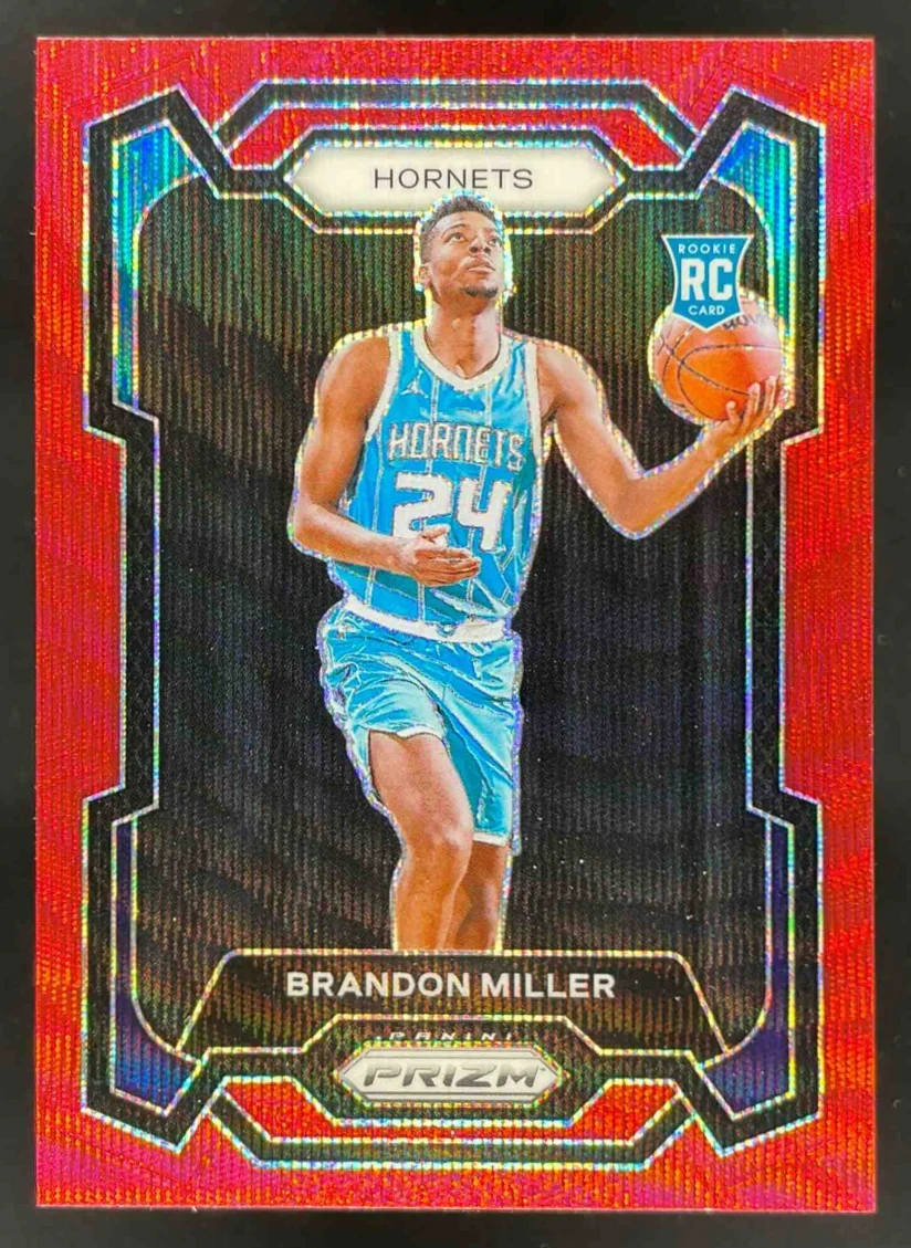 2023-24 Panini Prizm Prizms Ruby Wave #152 Brandon Miller RC