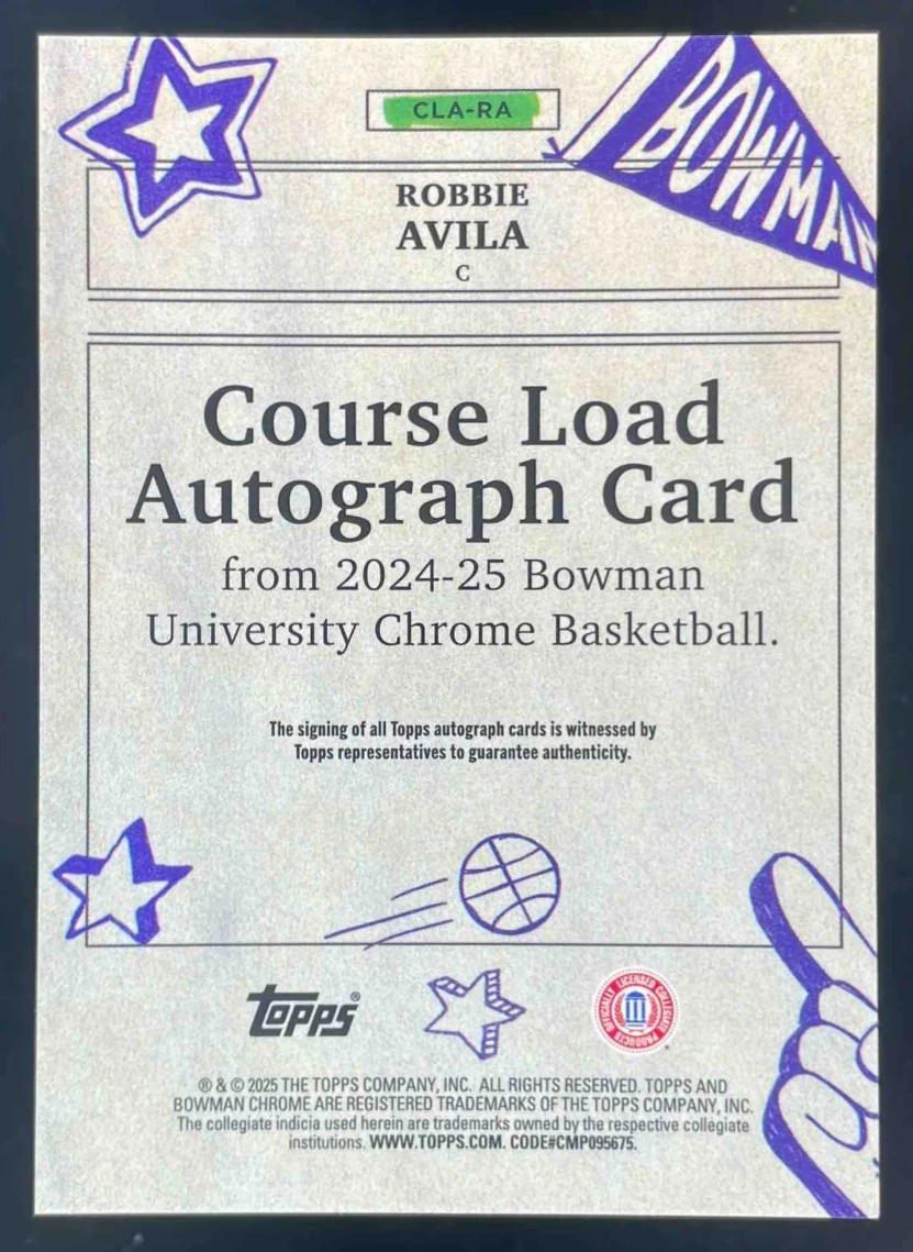 2024-25 Bowman University Chrome Course Load #CLA-RA Robbie Avila Auto - Image 2
