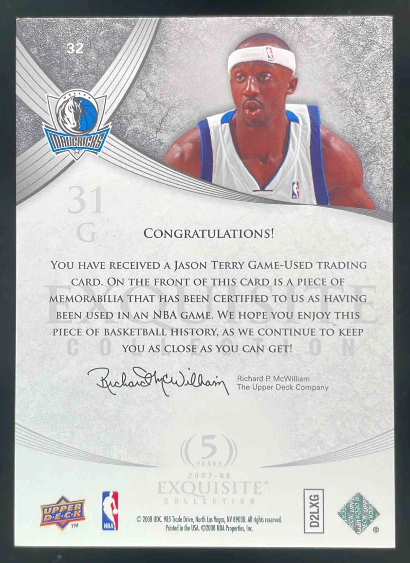 2007-08 Upper Deck Exquisite Collection #32 Jason Terry /25 - Image 2