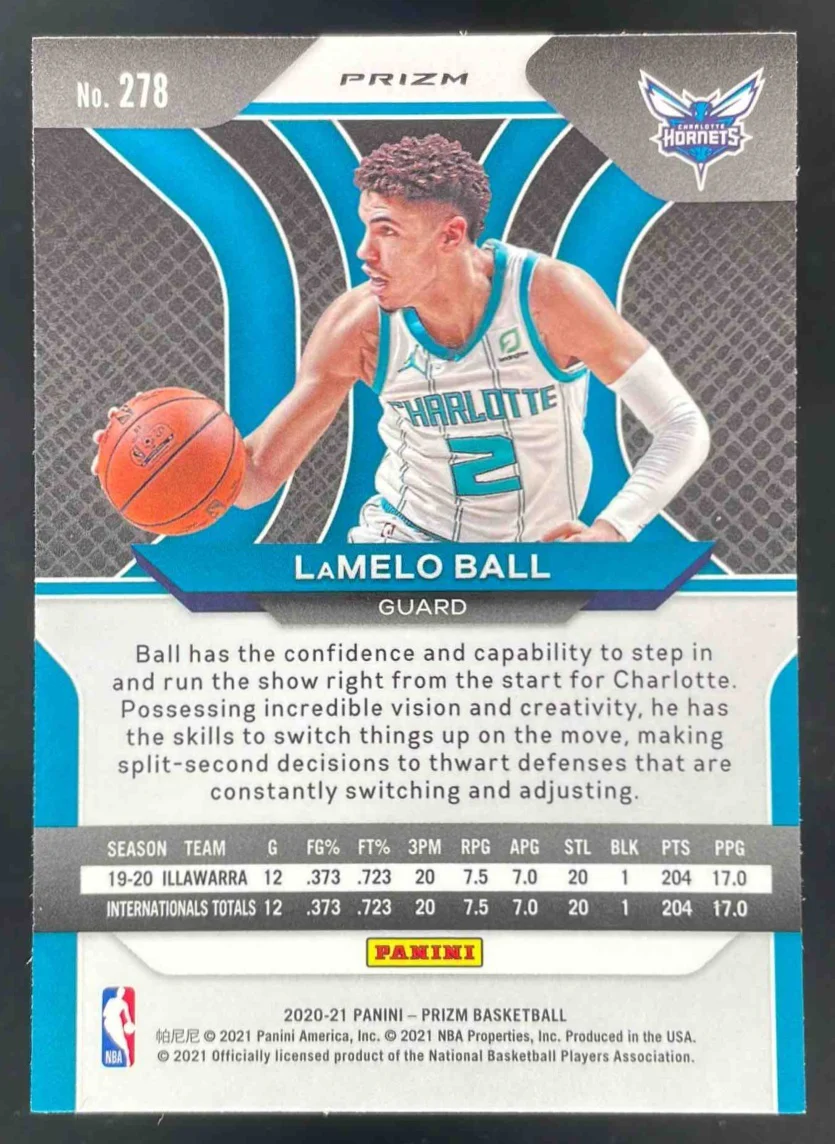 2020-21 Panini Prizm Silver Prizms #278 LaMelo Ball RC - Image 2