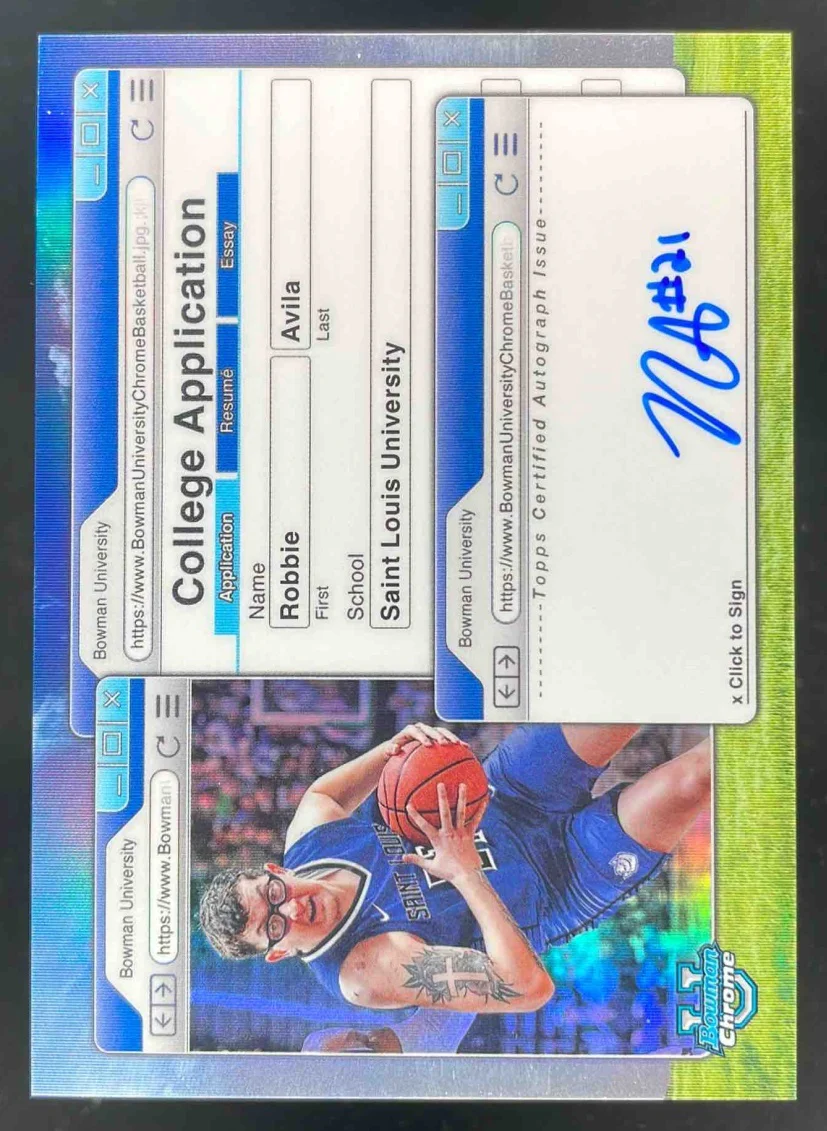 2024-25 Bowman University Chrome College Application #CAA-RA Robbie Avila Auto