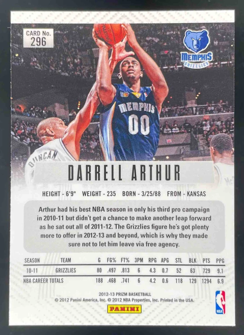 2012-13 Panini Prizm Prizms #296 Darrell Arthur - Image 2