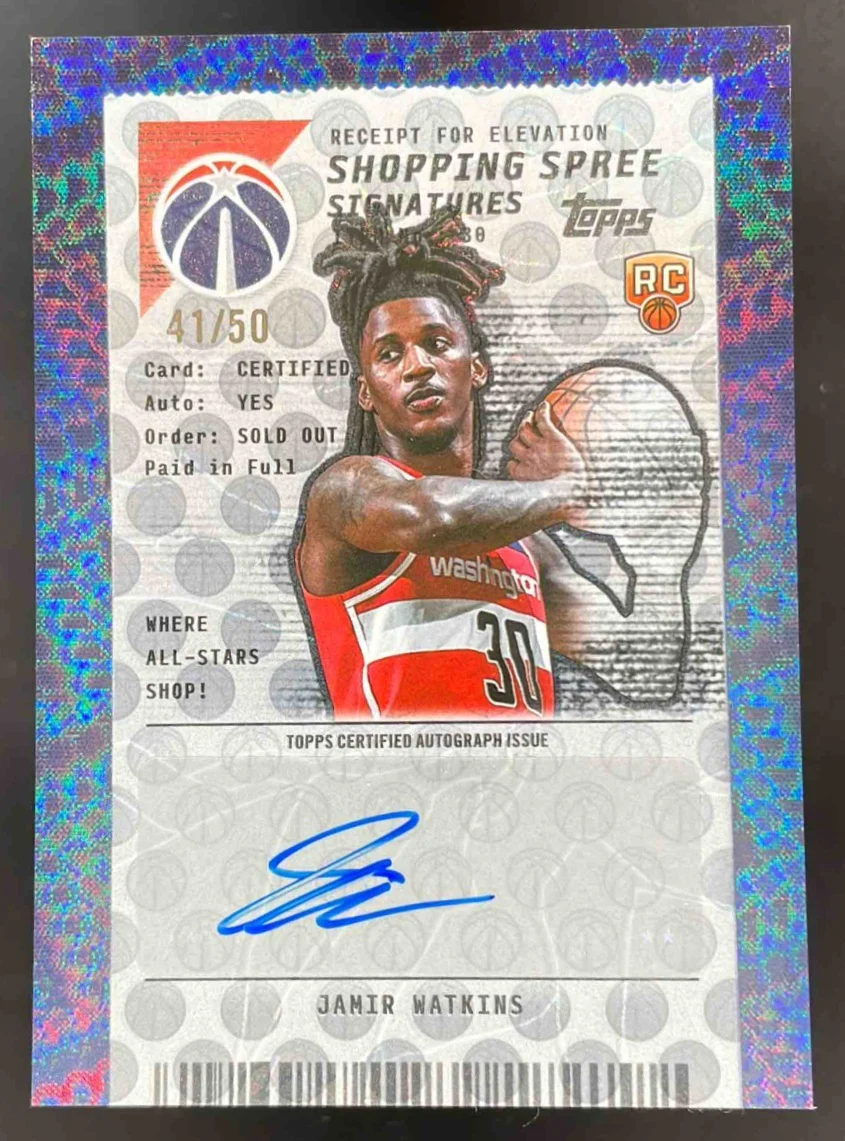 2025-26 Topps Shopping Spree Flash Drop #SSA-JW Jamir Watkins RC Auto /50
