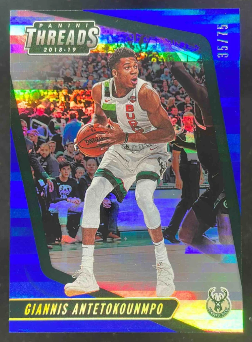 2018-19 Panini Threads Premium Blue #5 Giannis Antetokounmpo /75