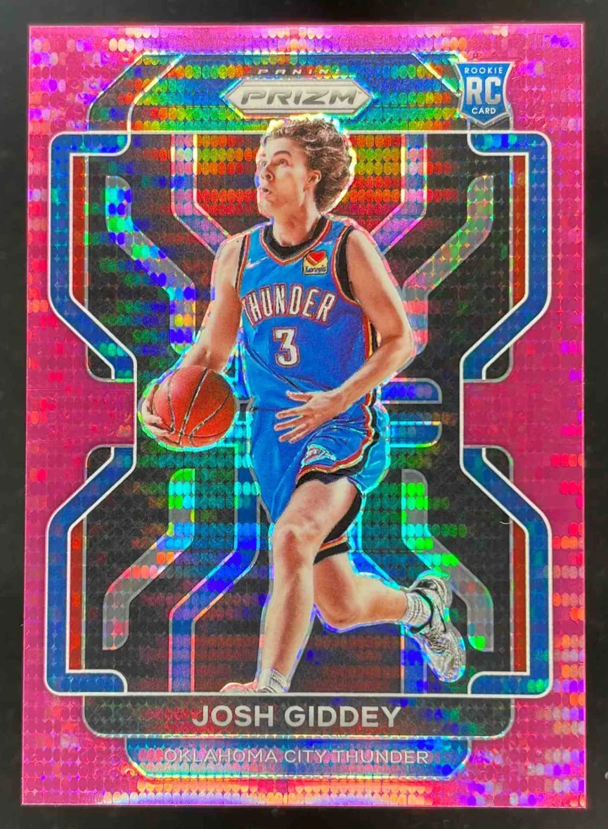 2021-22 Panini Prizm Pink Pulsar Prizm #301 Josh Giddey RC /42