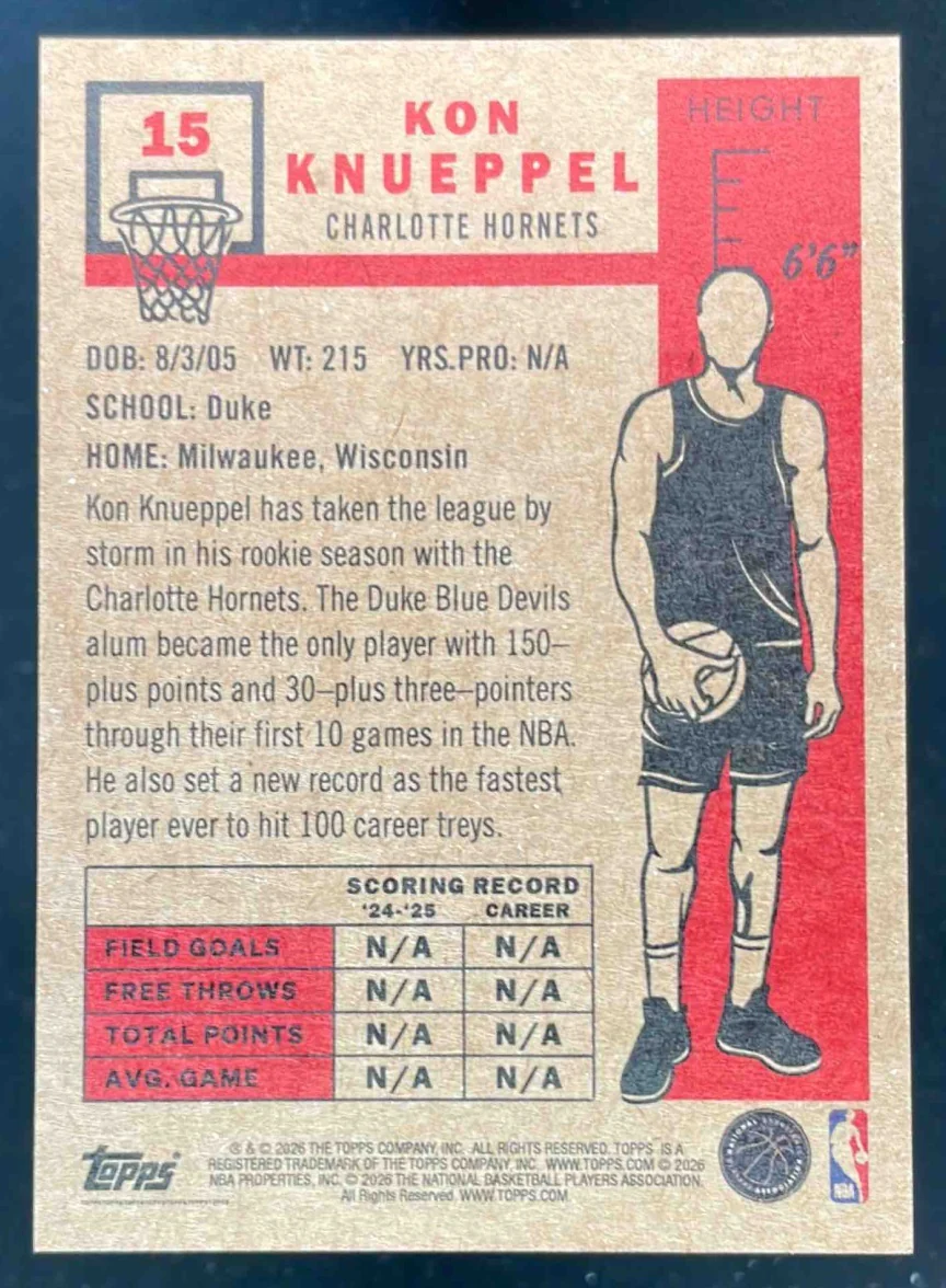 2025-26 Topps Living #15 Kon Knueppel - Image 2