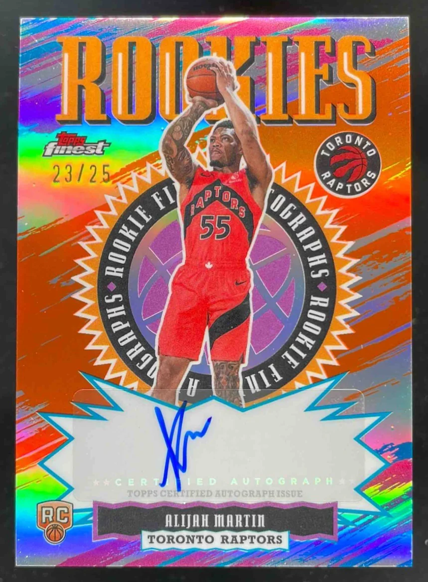 2025-26 Topps Finest Rookie Finest Orange #RFA-AM Alijah Martin RC Auto /25