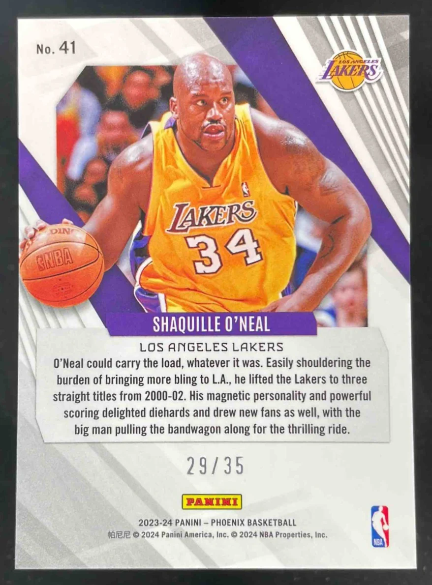 2023-24 Panini Phoenix International Blue #41 Shaquille O'Neal /35 - Image 2