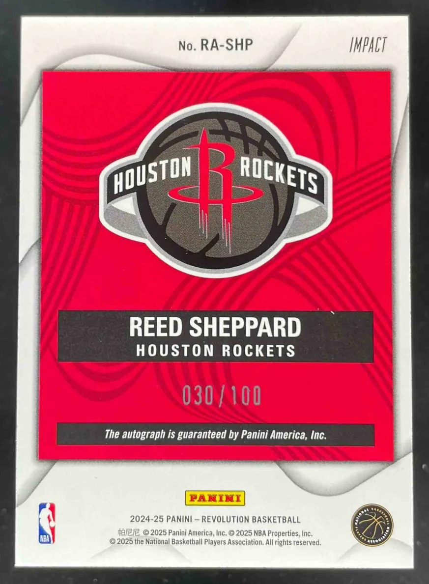 2024-25 Revolution Rookie Impact #RA-SHP Reed Sheppard RC Auto /100 - Image 2