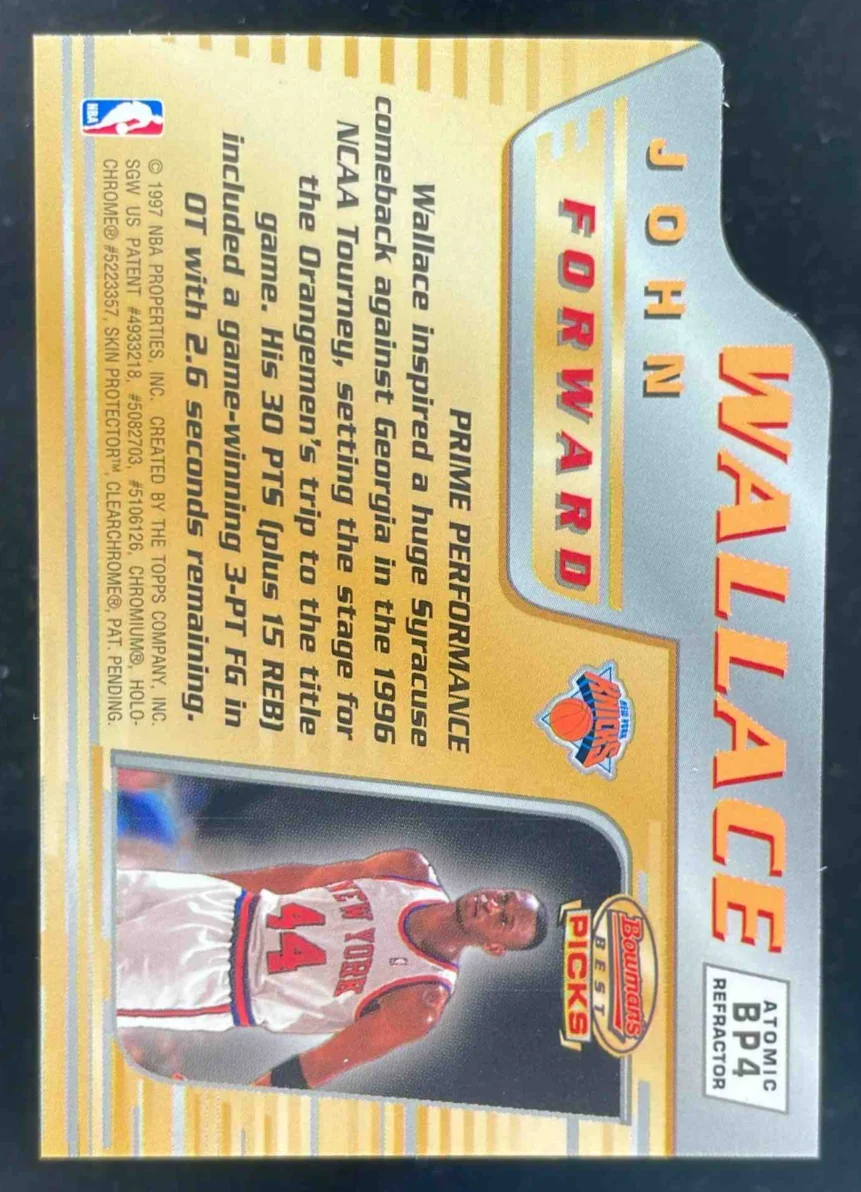 1996-97 Bowman 's Best Picks Atomic Refractors #BP4 John Wallace RC - Image 2