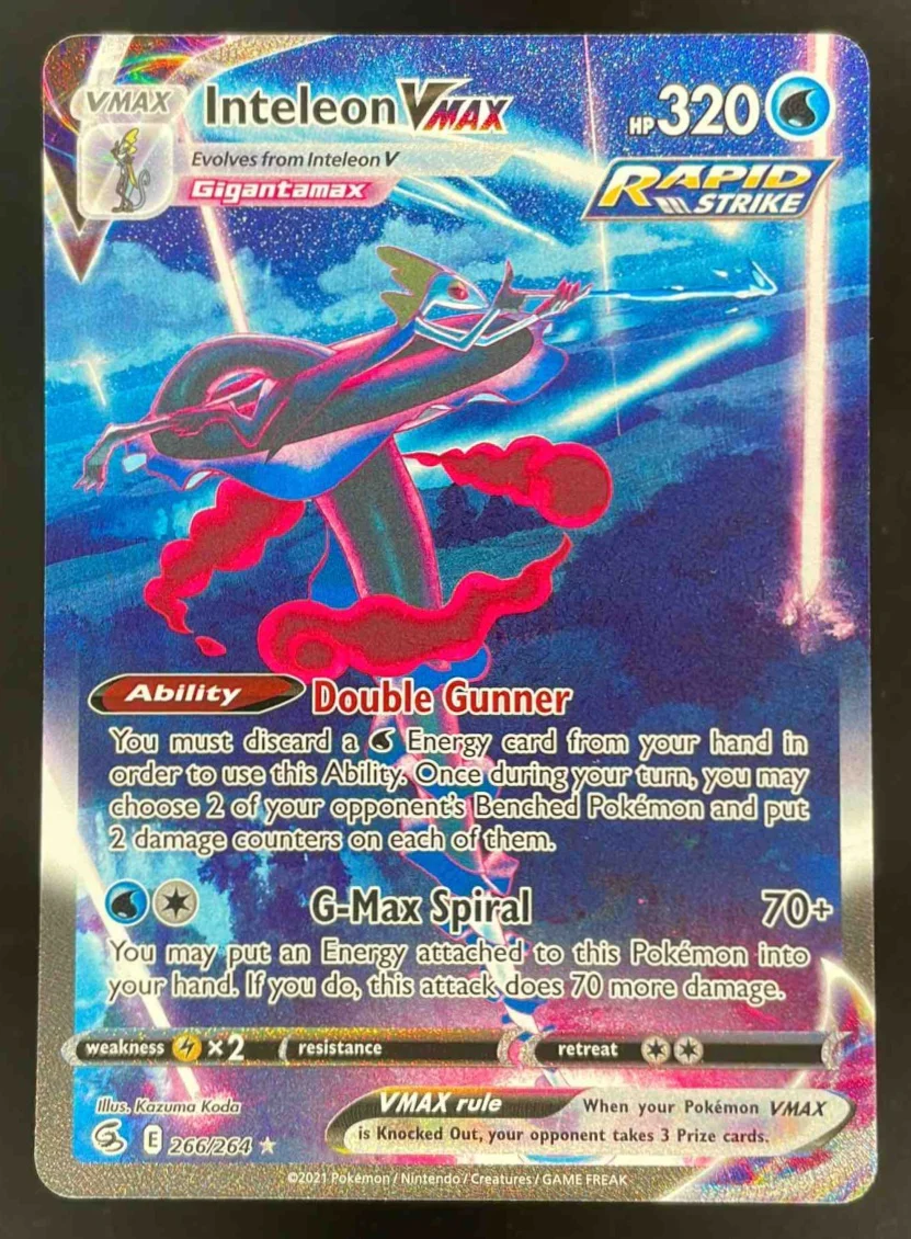 2021 Pokemon Sword & Shield Fusion Strike #266/264 Inteleon VMAX