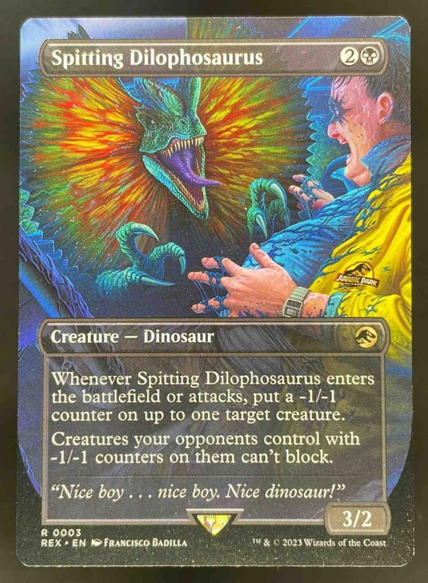 2023 Magic: The Gathering Caverns Ixalan Jurassic World Spitting Dilophosaurus