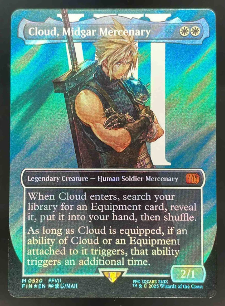 2025 Magic: The Gathering Final Fantasy #0520 Cloud Midgar Mercenary BL SF Rare