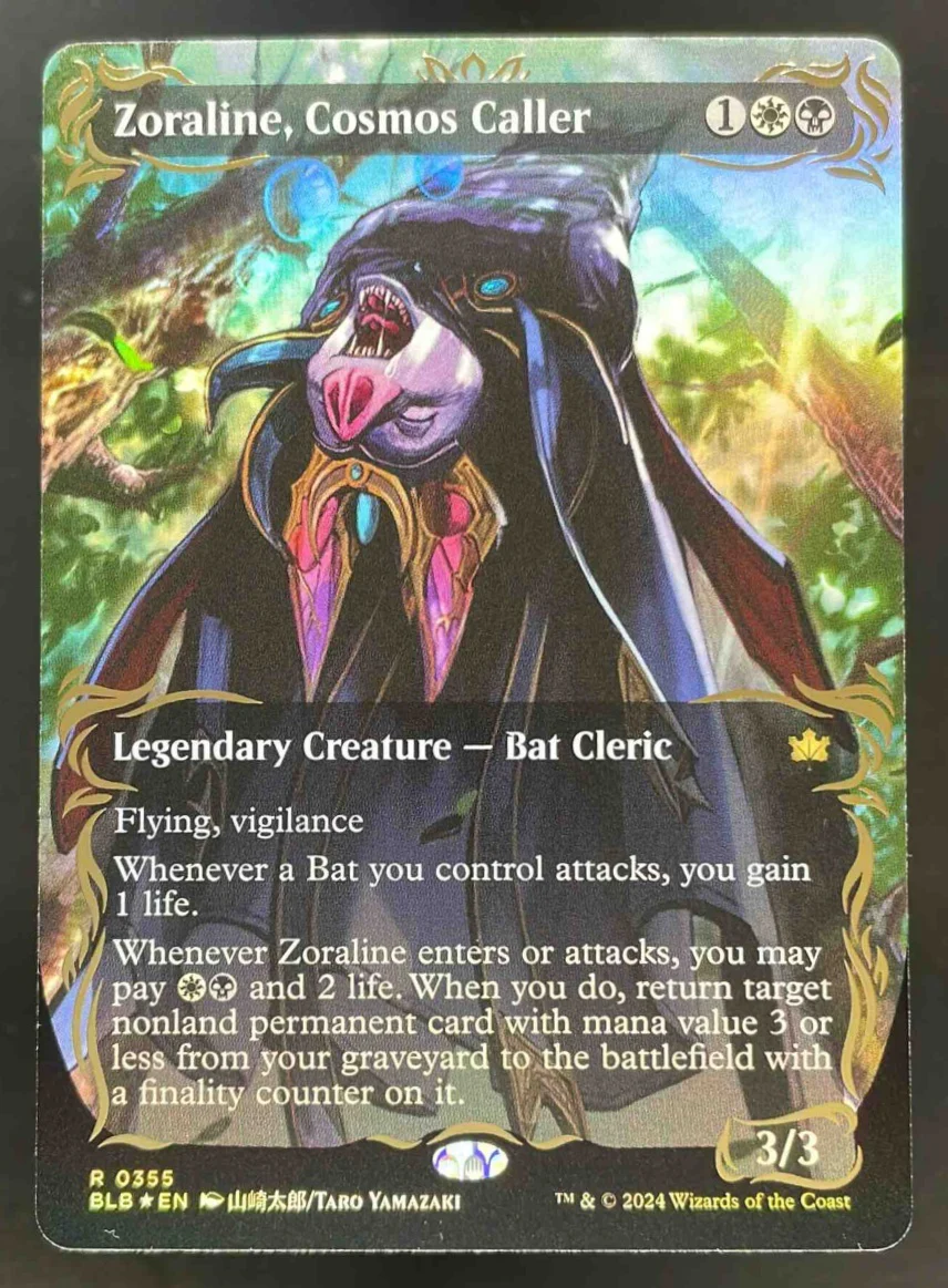 Zoraline, Cosmos Caller Borderless Raised Foil Bloomburrow Magic The Gathering