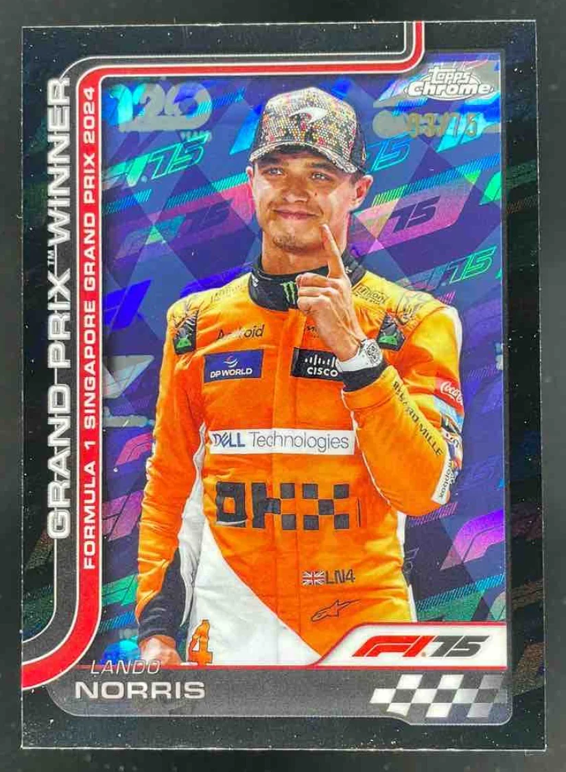 2025 Topps Chrome Formula 1 F1 75th Anniversary #110 Lando Norris /75