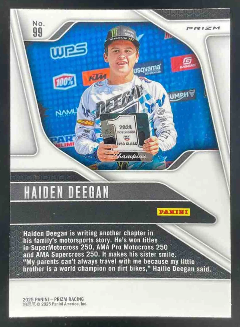 2025 Panini Prizm NASCAR Blue Ice Prizms #99 Haiden Deegan - Image 2