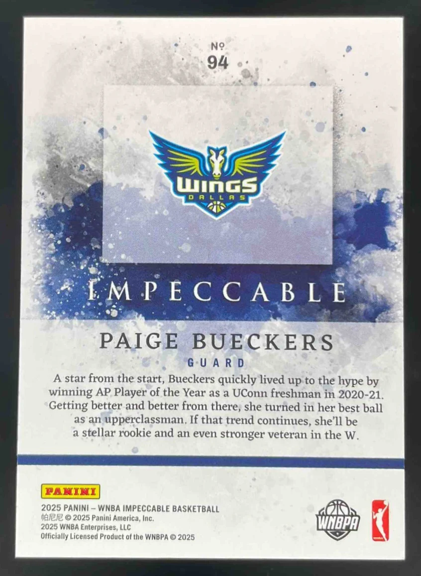 2025 Panini Impeccable WNBA #94 Paige Bueckers /75 - Image 2