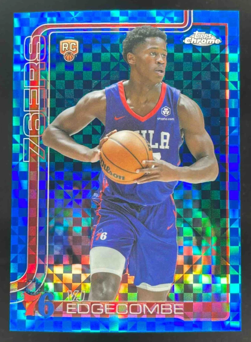 2025-26 Topps Chrome Blue X-Fractor #253 VJ Edgecombe RC