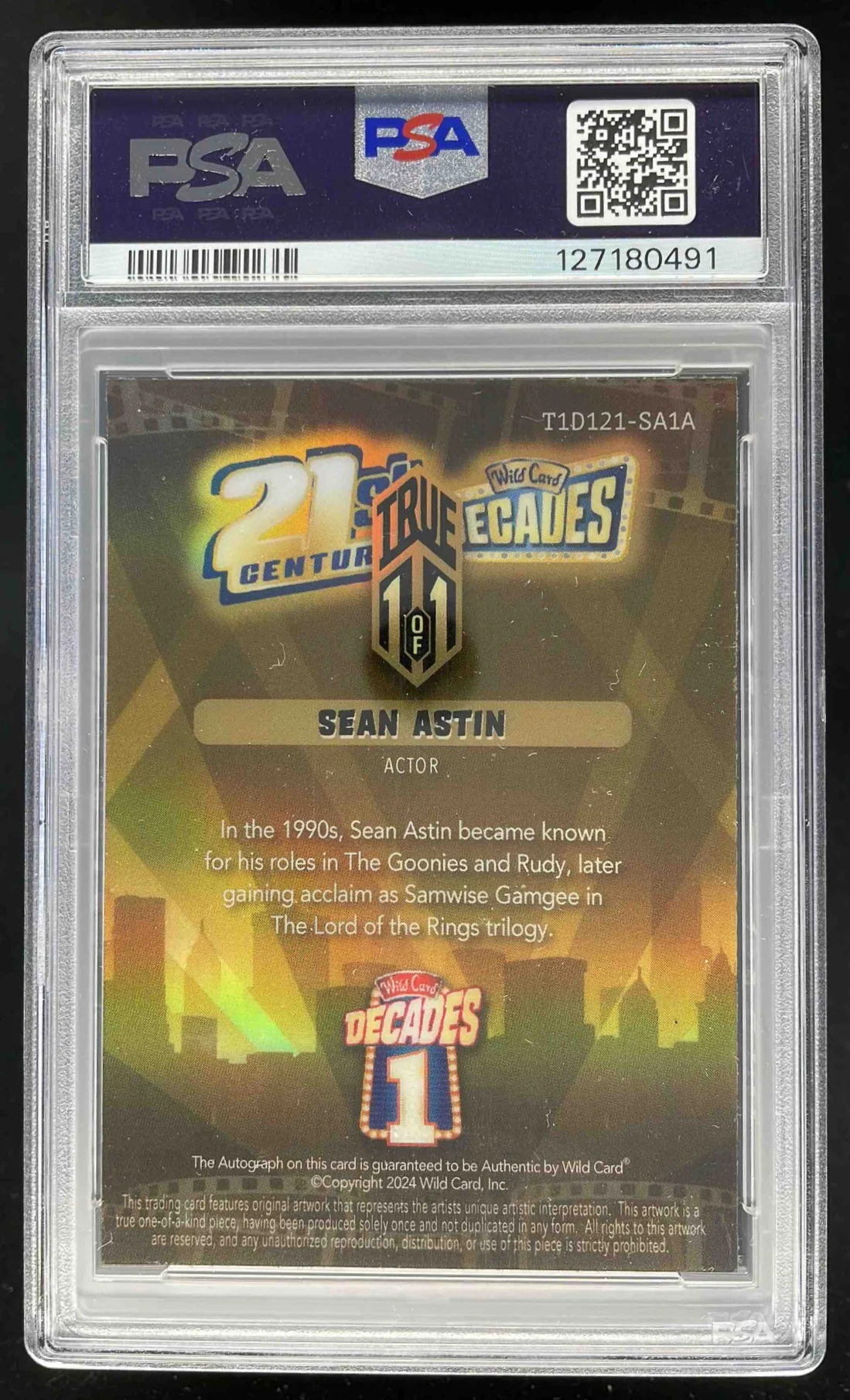 2024 Wild Card Decades 21st Century Auto Sean Astin Autograph 1/1 PSA 6 - Image 2