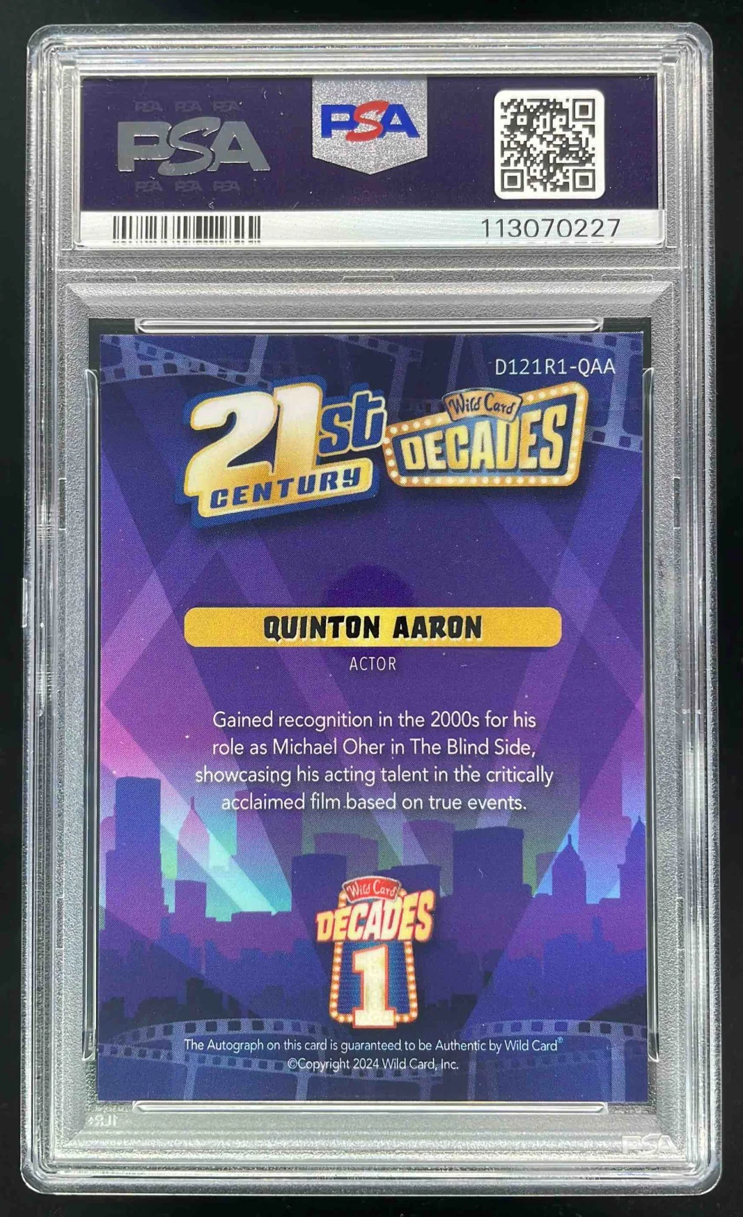 2024 Wild Card Decades 21st Century Auto Crystal Red Quinton Aaron 1/1 PSA 10 - Image 2