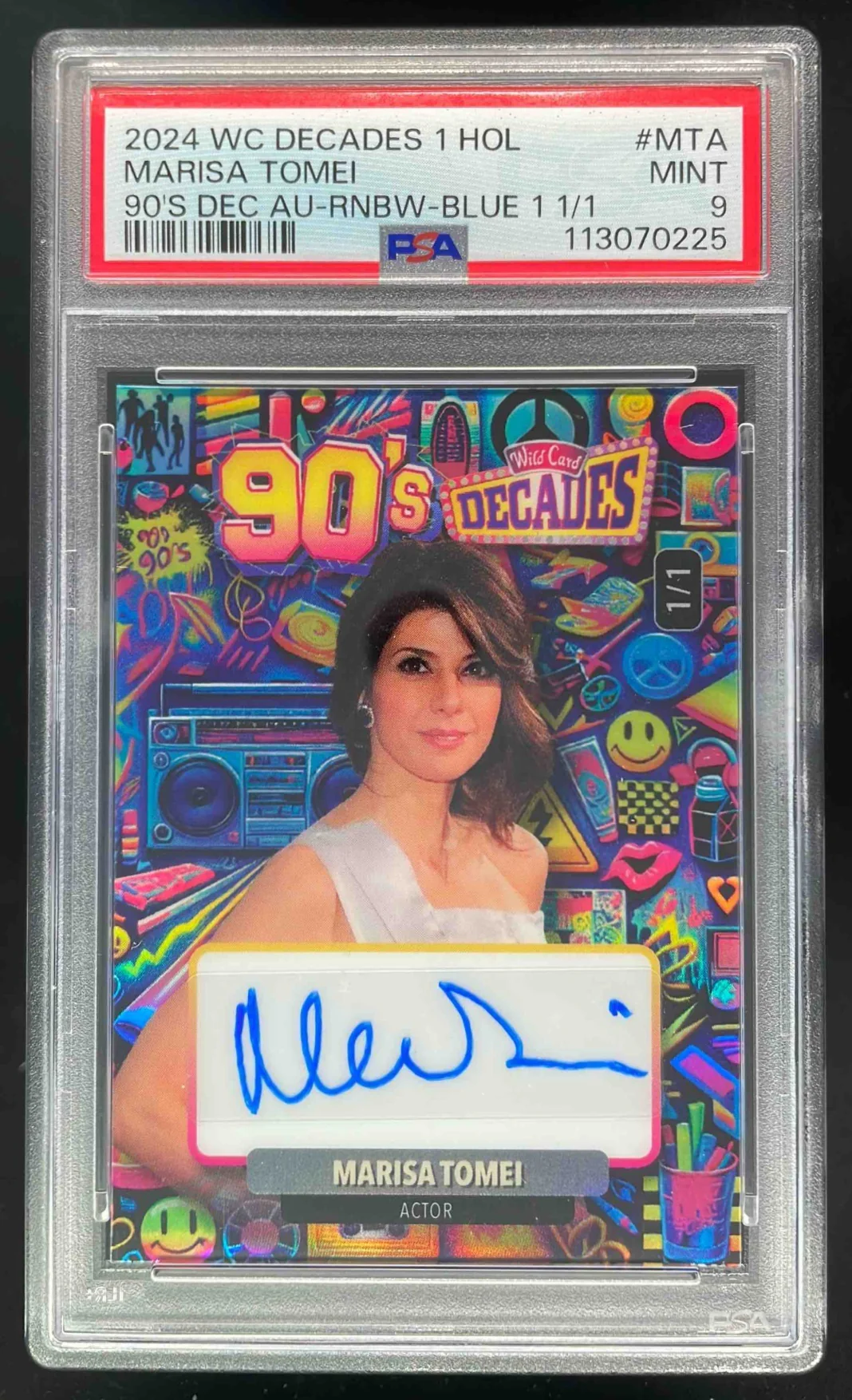 2024 Wild Card 90's Decade Auto Rainbow Blue Marisa Tomei Autograph 1/1 PSA 9