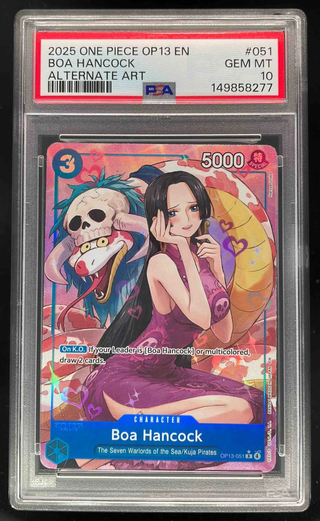 2025 One Piece OP13 EN #051 BOA Hancock Alternate Art PSA 10