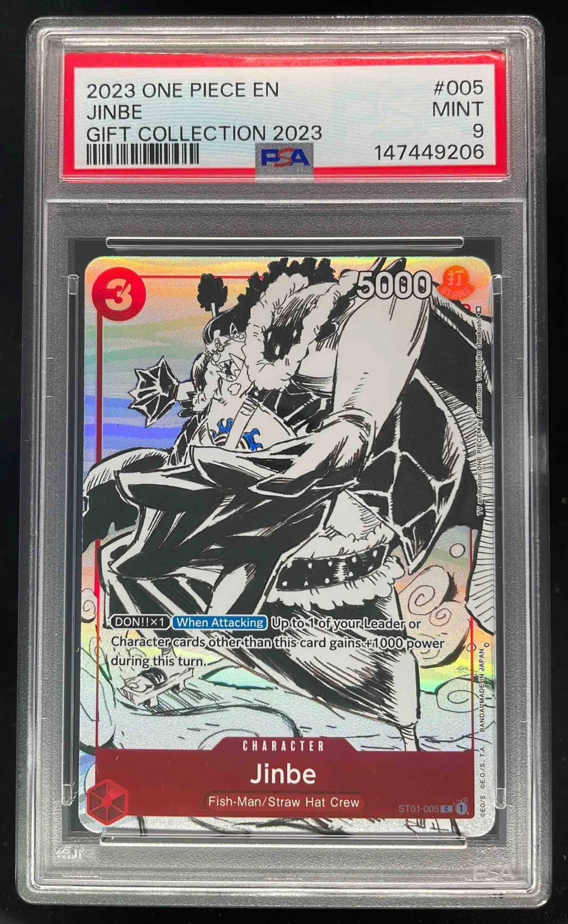 2023 One Piece EN Gift Collection #005 Jinbe PSA 9