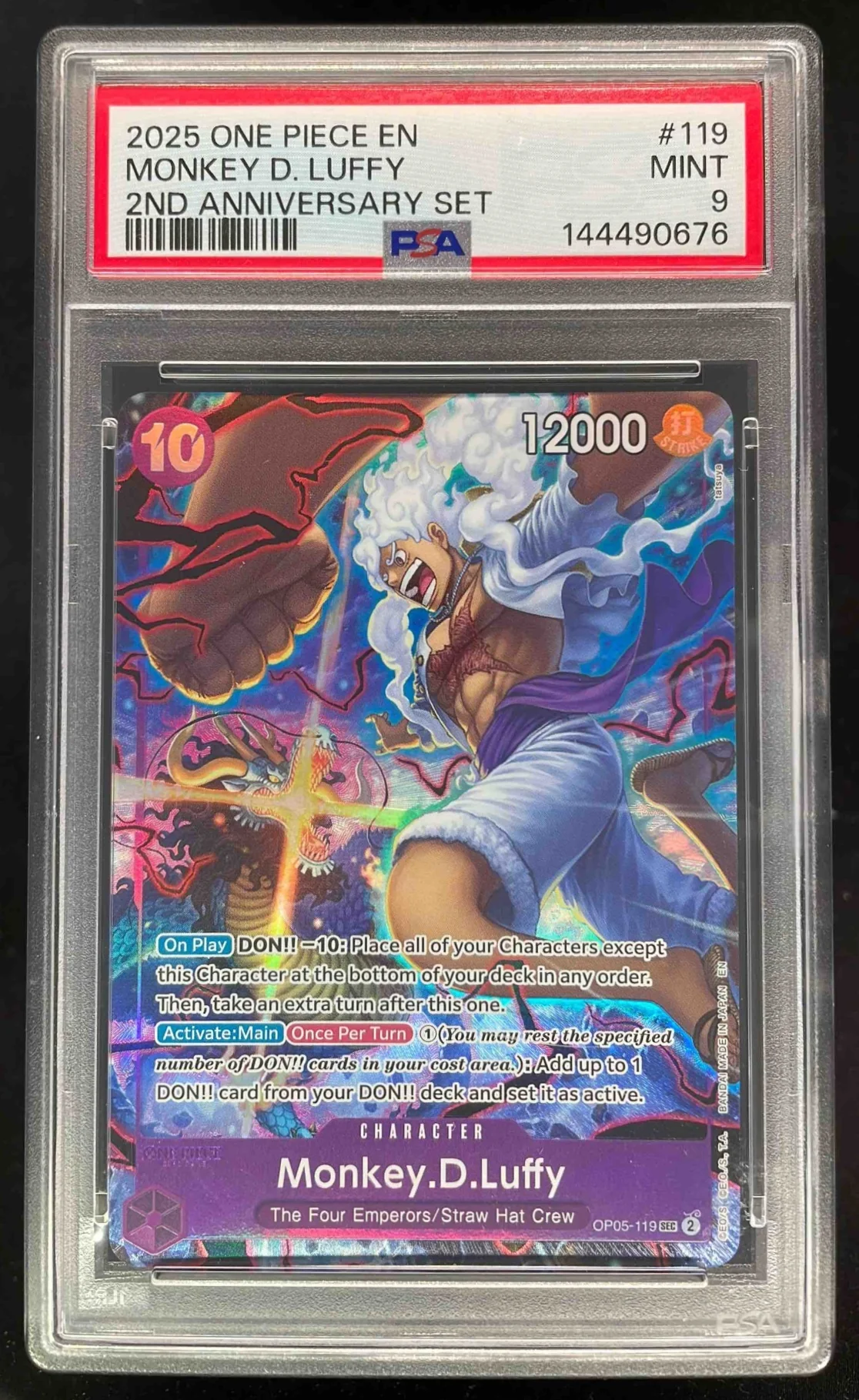 2025 One Piece EN 2nd Anniversary Set #119 Monkey D Luffy PSA 9