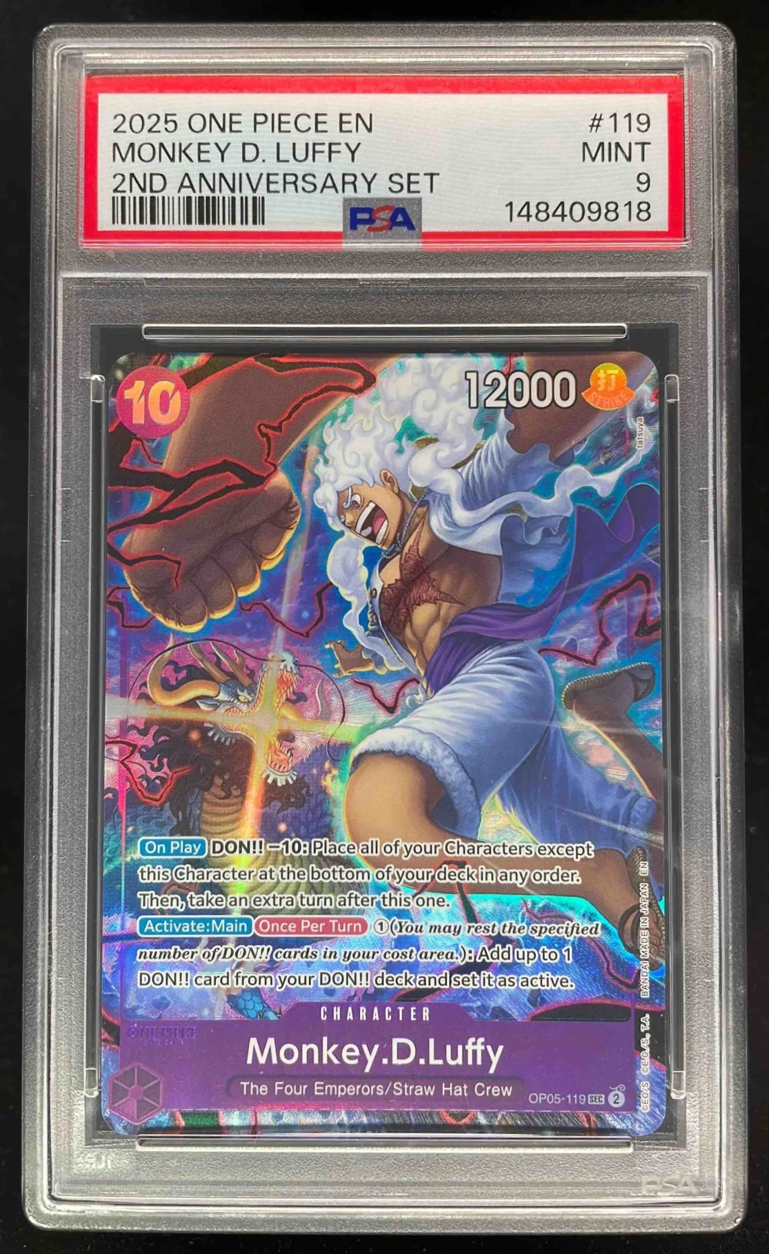 2025 One Piece EN 2nd Anniversary Set #119 Monkey D Luffy PSA 9