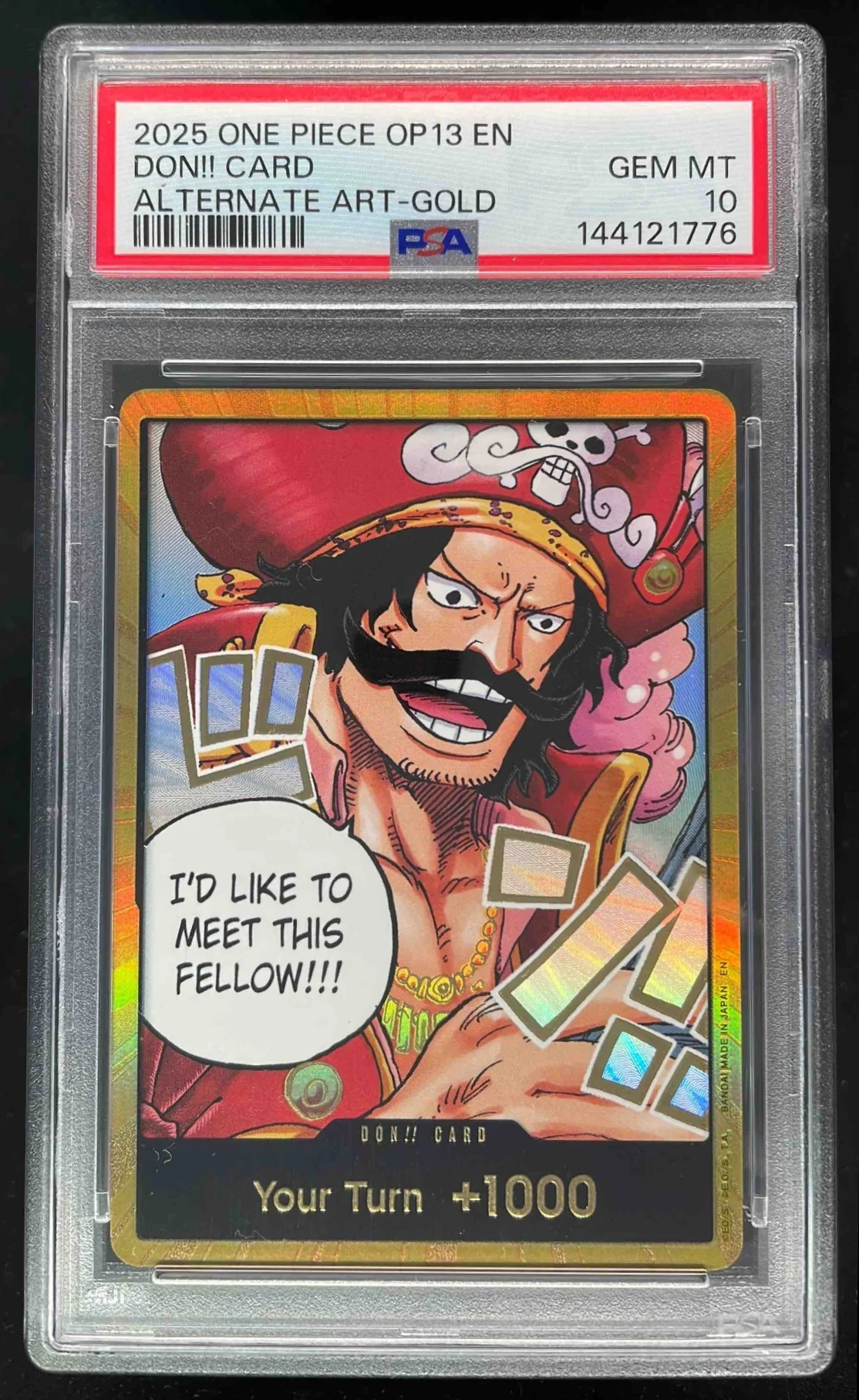 2025 One Piece OP13 EN DON!! Card Alternate Art Gold PSA 10