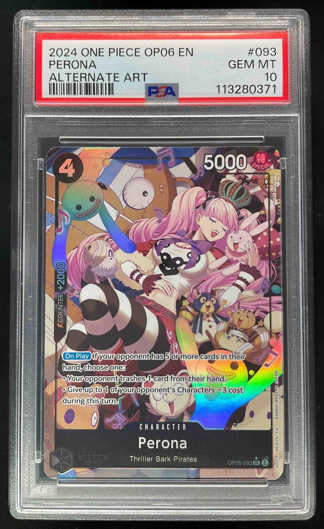 2024 One Piece OP06 EN #093 Perona Alternate Art PSA 10