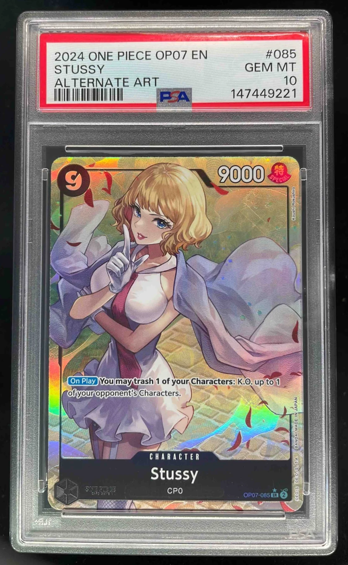 2024 One Piece OP07 EN #085 Stussy Alternate Art PSA 10