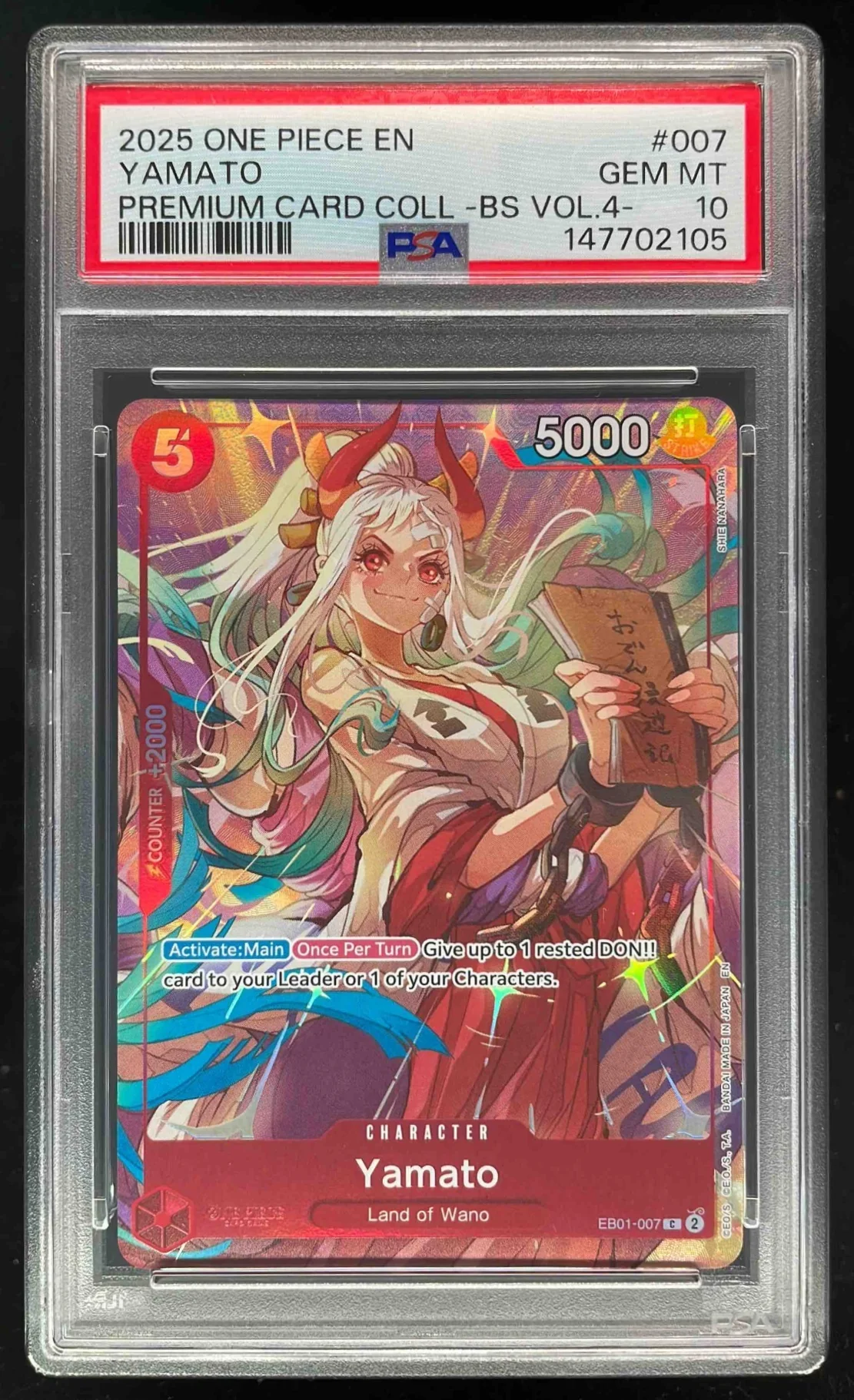 2025 One Piece Japanese Premium Card Collection BS Vol 4 #007 Yamato PSA 10