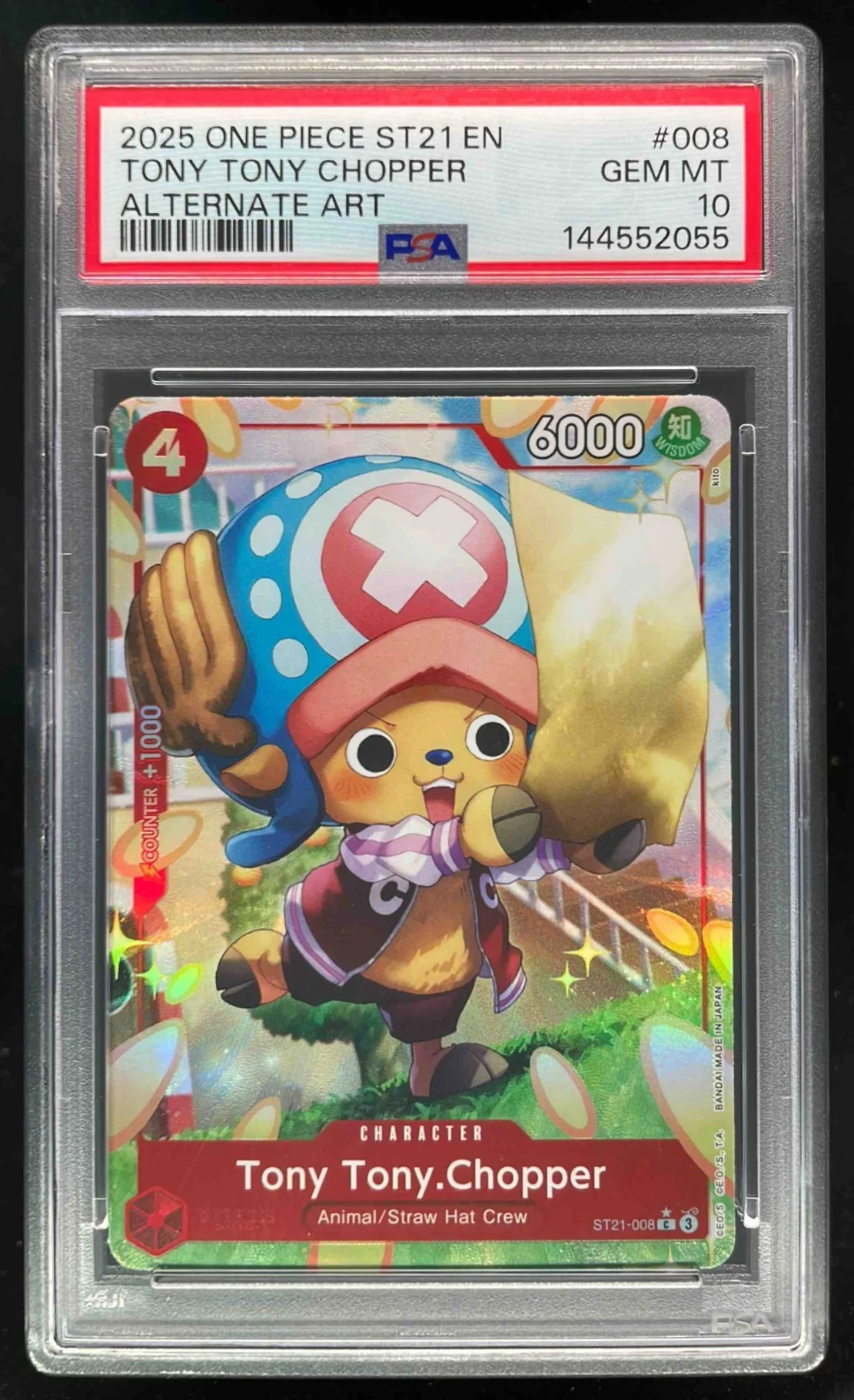 2025 One Piece ST21 EN #008 Tony Tony Chopper Alternate Art PSA 10
