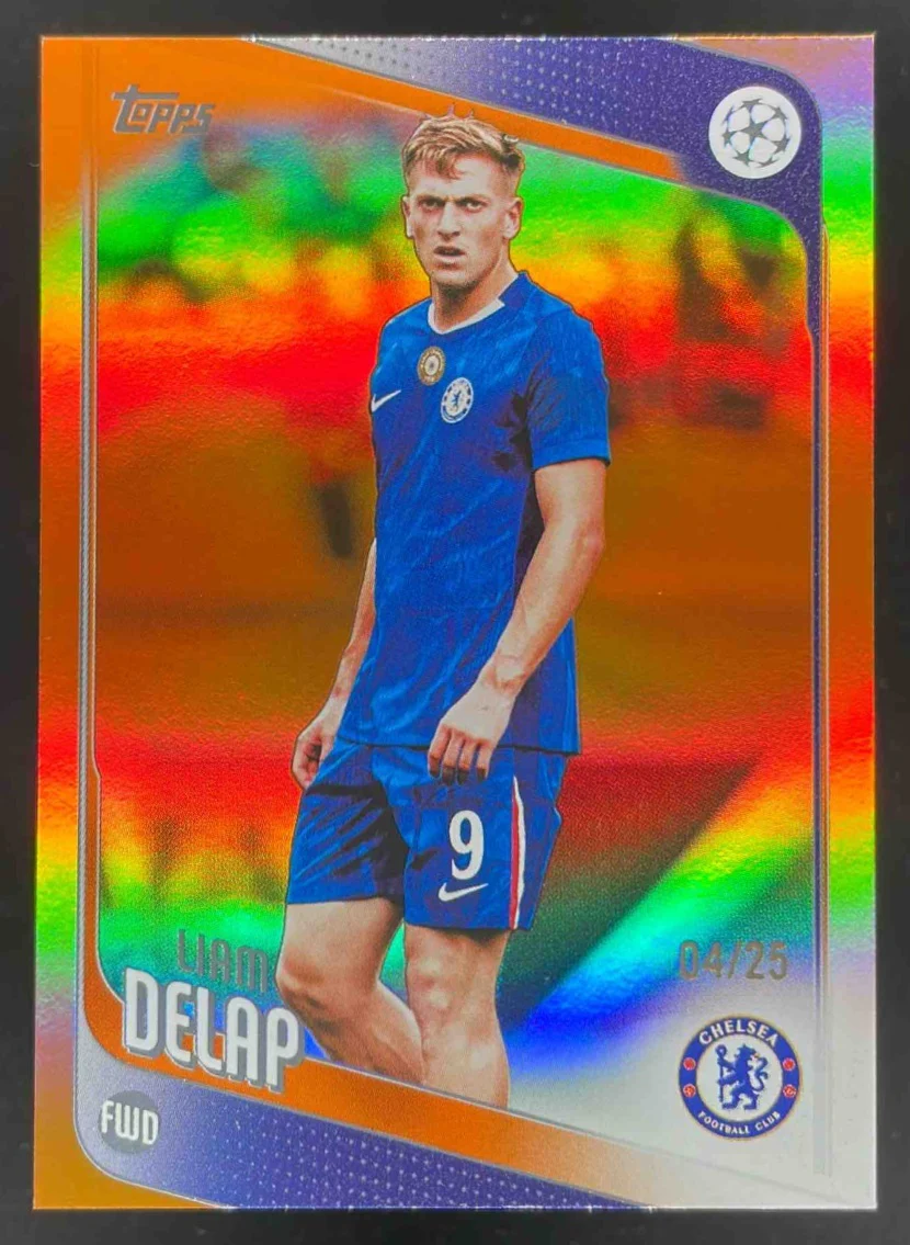 2025-26 Topps UEFA Club Competitions Orange Holo #192 Liam Delap /25