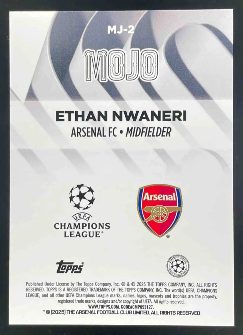 2024-25 Topps UEFA Club Competitions Mojo #MJ-2 Ethan Nwaneri - Image 2