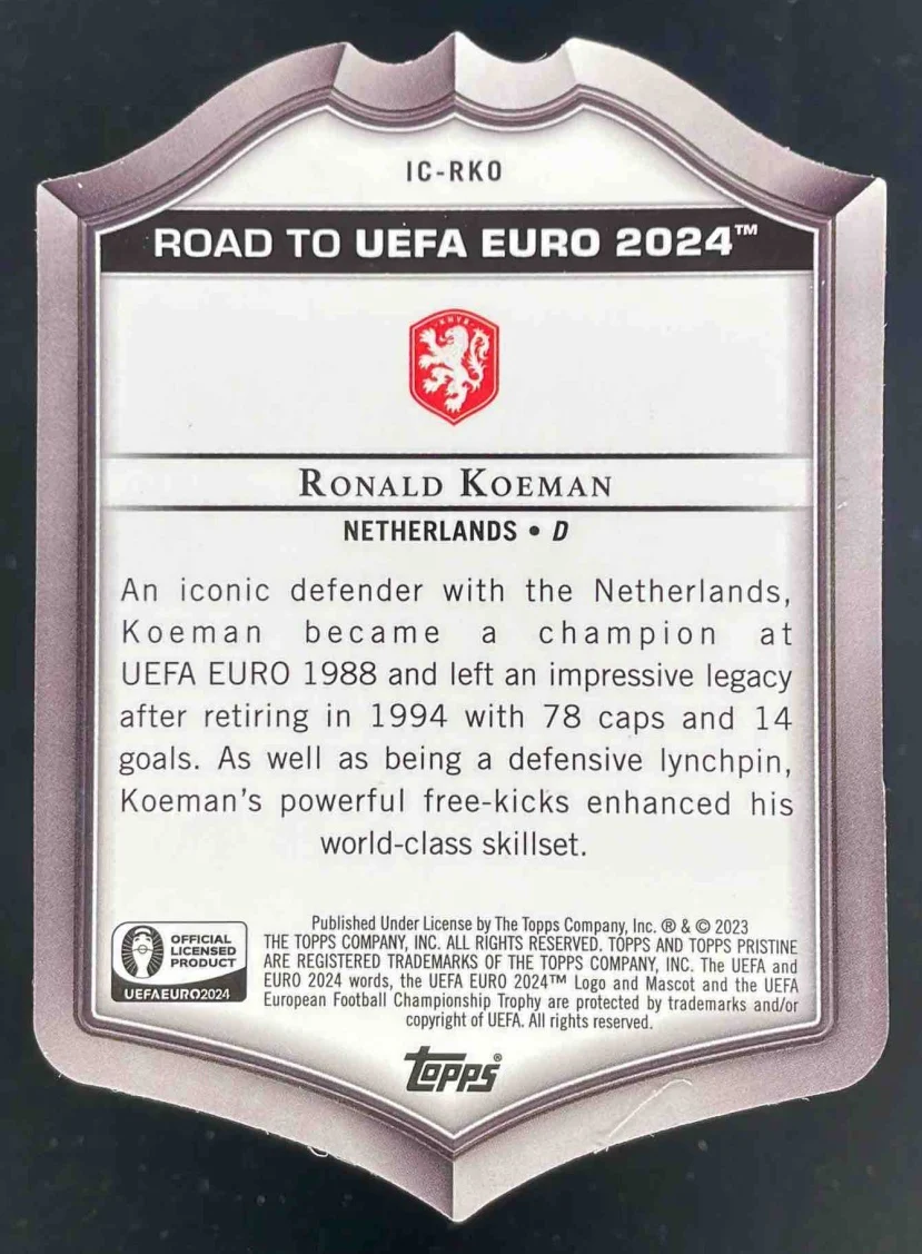 2023-24 Topps Pristine Road To Euro 2024 Iconic XI Red #IC-RKO Ronald Koeman /5 - Image 2