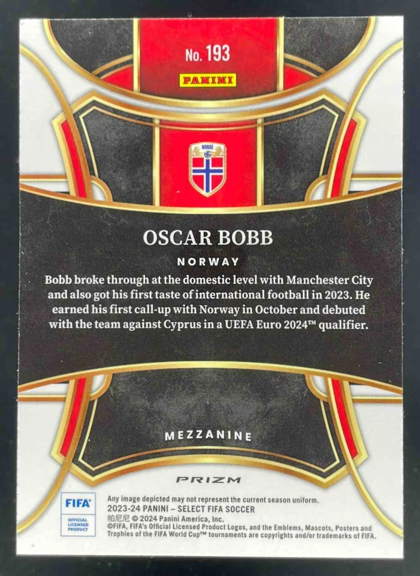 2023-24 Panini Select FIFA Checkerboard Prizm #193 Oscar Bobb - Image 2