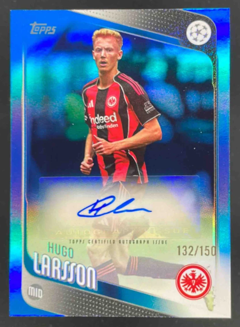 2025-26 Topps Blue Foil #BA-HL Hugo Larsson Auto /150