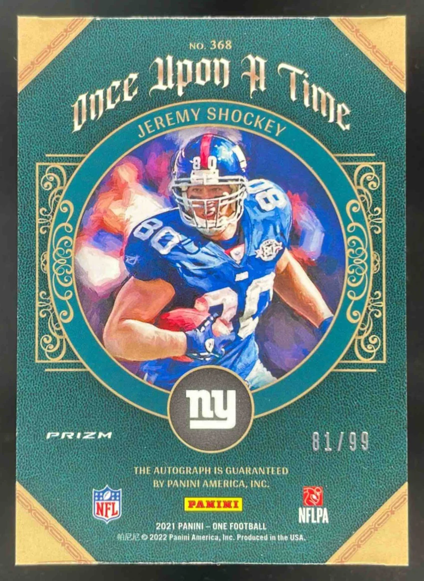 2021 Panini One Once Upon a Time #368 Jeremy Shockey Once Upon a Time Auto /99 - Image 2