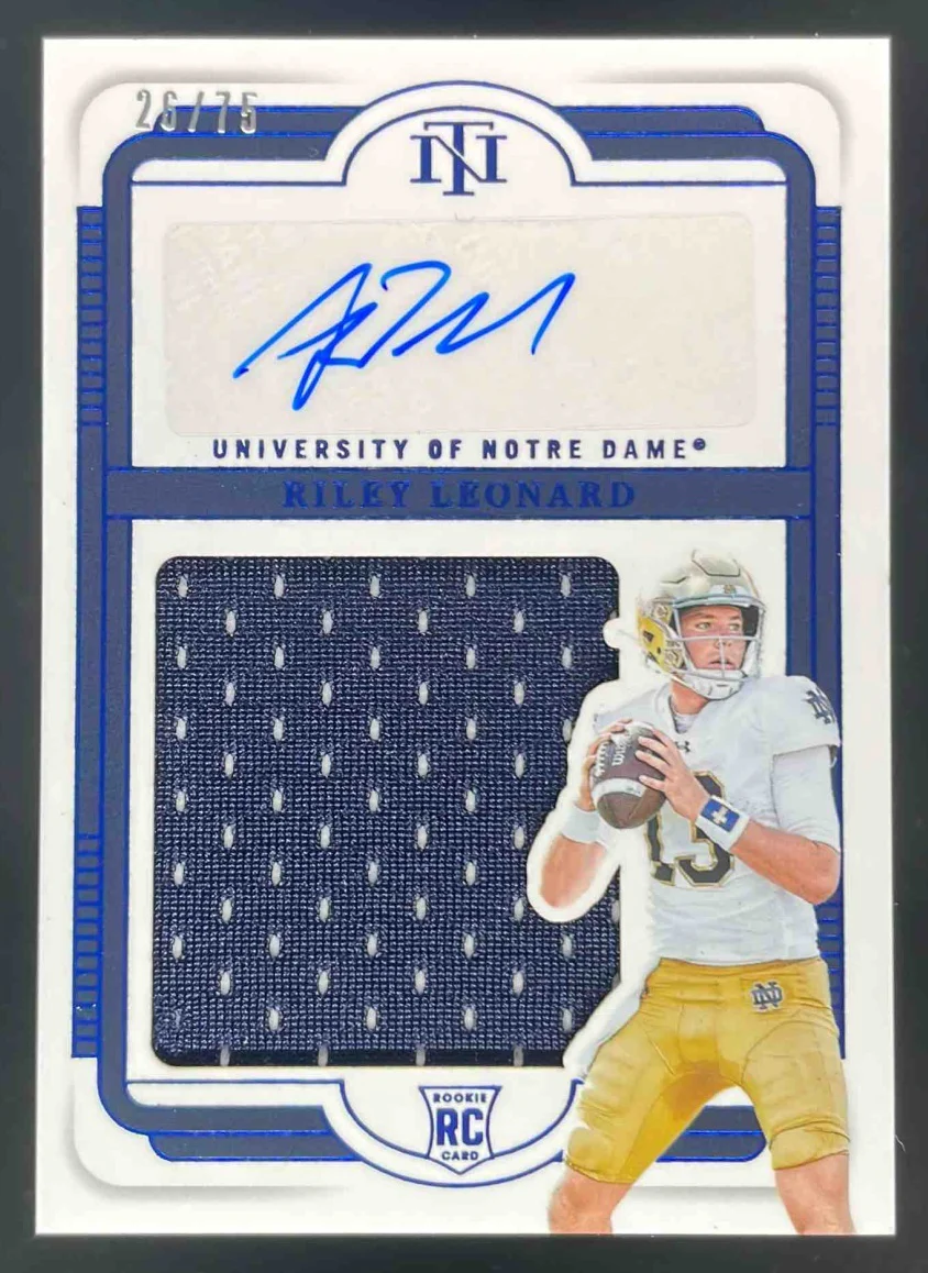 2025 National Treasures Collegiate Silhouettes Blue Riley Leonard RC Auto /75