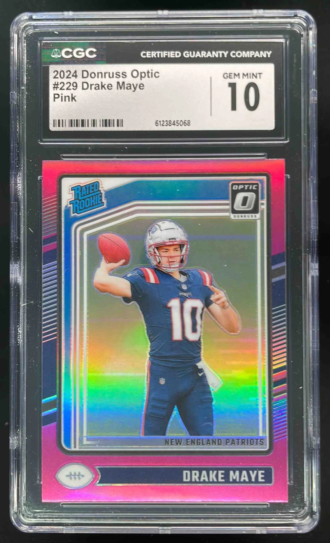 2024 Panini Donruss Optic Pink #229 Drake Maye Rated Rookie CGC 10