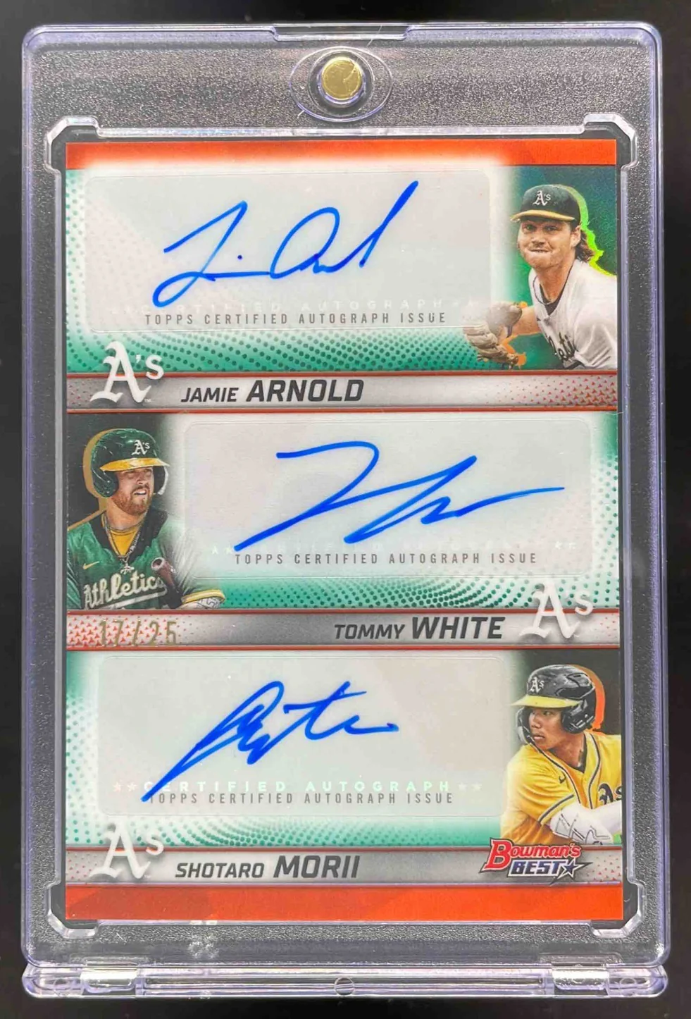2025 Bowman's Best Triple Orange Tommy White Shotaro Morii Jamie Arnold Auto /25