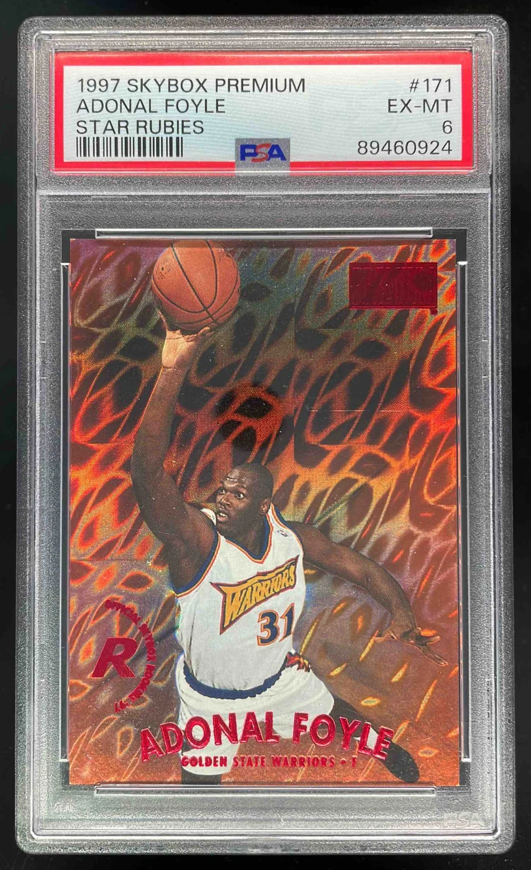 1997-98 Skybox Premium Star Rubies #171 Adonal Foyle RC /50 PSA 6