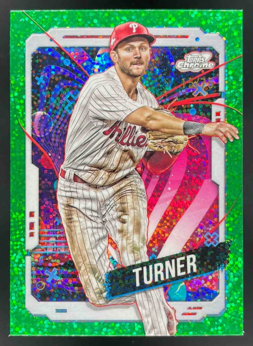 2024 Topps Cosmic Chrome Green Space Dust Refractor #54 Trea Turner /75