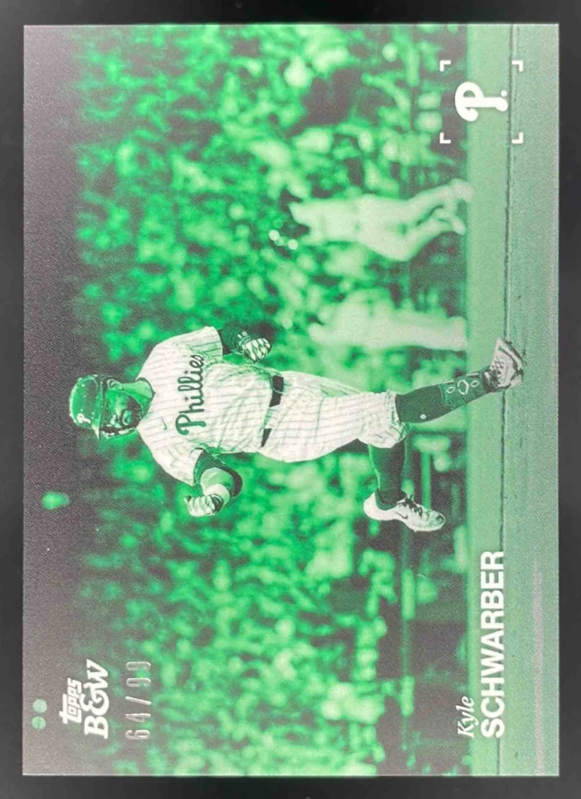 2025 Topps Black and White Green #13 Kyle Schwarber /99