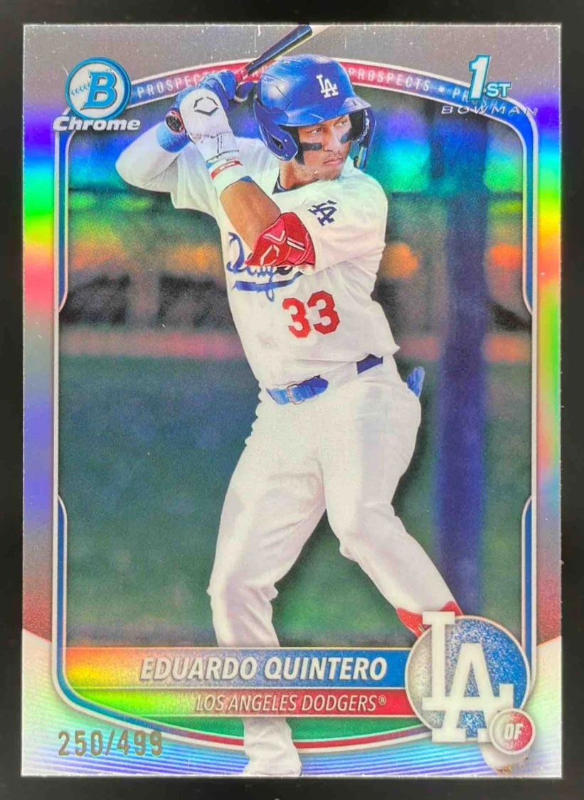 2025 Bowman Chrome Prospects Refractor #BCP-115 Eduardo Quintero RC /499
